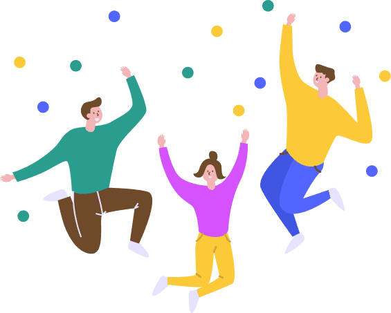 ジャンプしている人々のイラスト